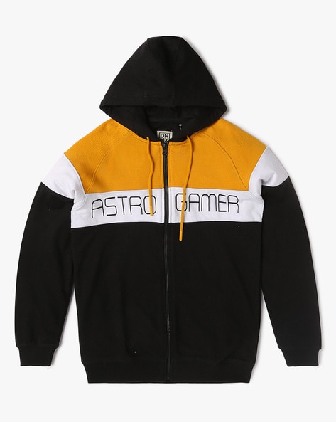 Zip-Front Hoodie with Contrast Taping