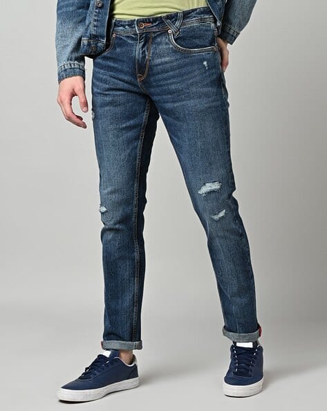 SPYKAR Men Slim Fit Distressed Jeans