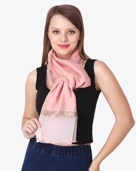 Women Colourblock Stole with Contrast Border Price in India
