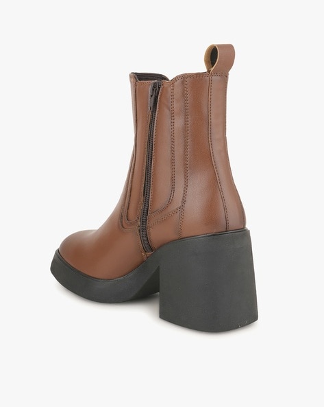 Buy Tan Brown Boots for Women by Everqupid Online Ajio