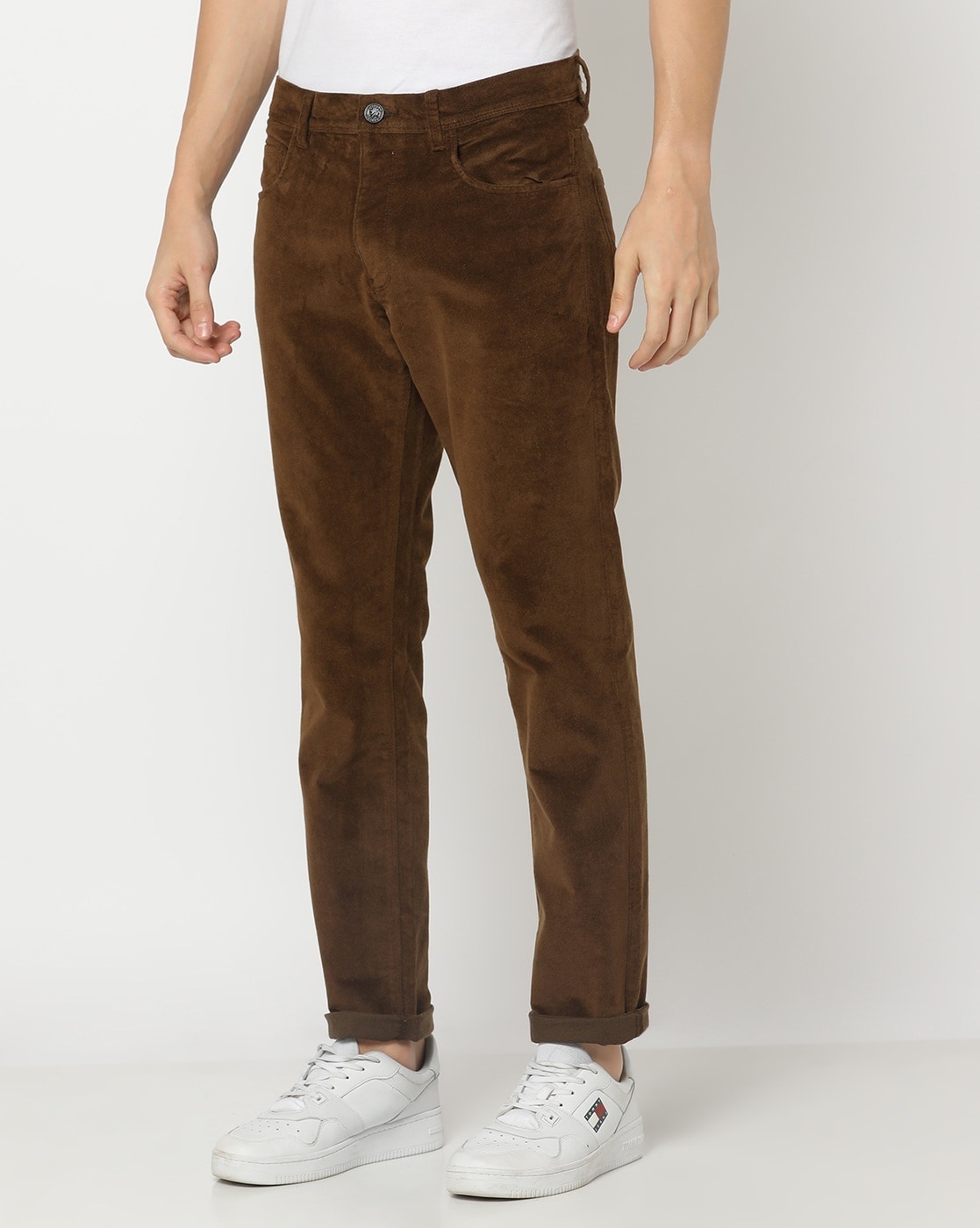 Buy Dark Brown & Mustard Trousers & Pants for Men by SOJANYA Online |  Ajio.com