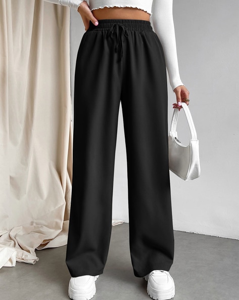 Flared Track Pants with Elasticated Drawstring Waist