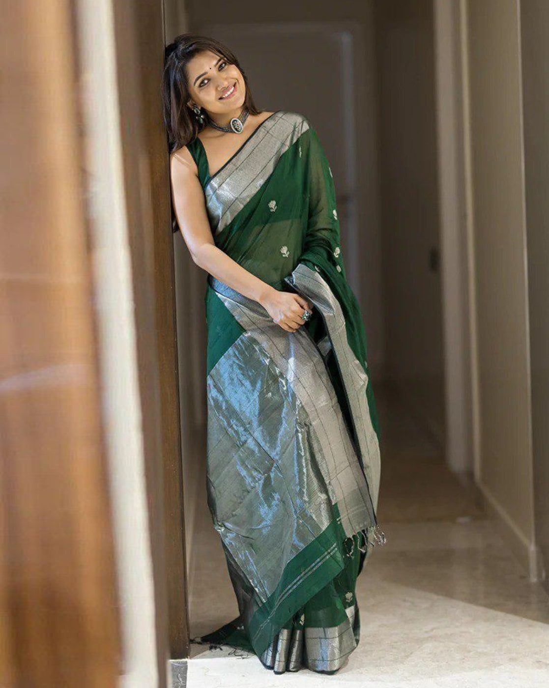 Buy Green Sarees for Women by FASHION BOOMS Online