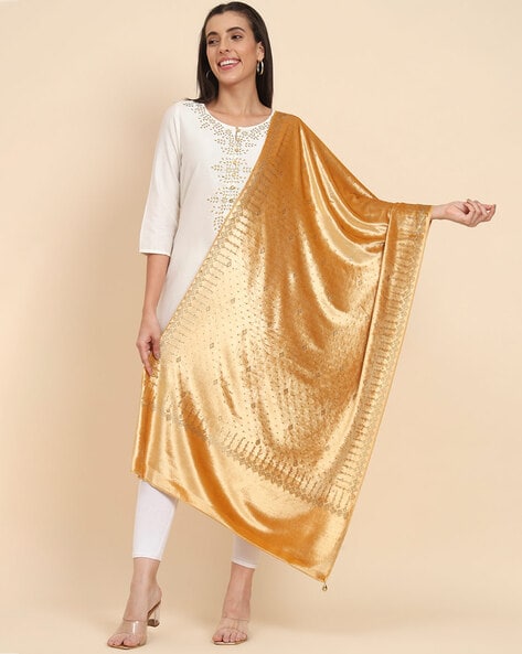 Women Embellished Shawl with Tassels Price in India