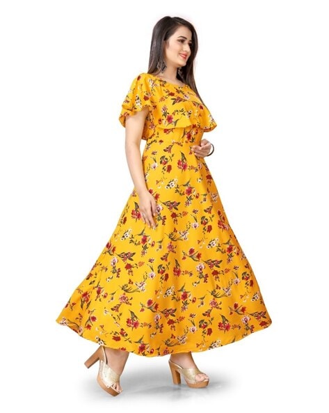 Buy FELIZ THE DESIGNER STUDIO Girls Yellow Cotton Silk Net Long Gown Online  at Best Prices in India - JioMart.