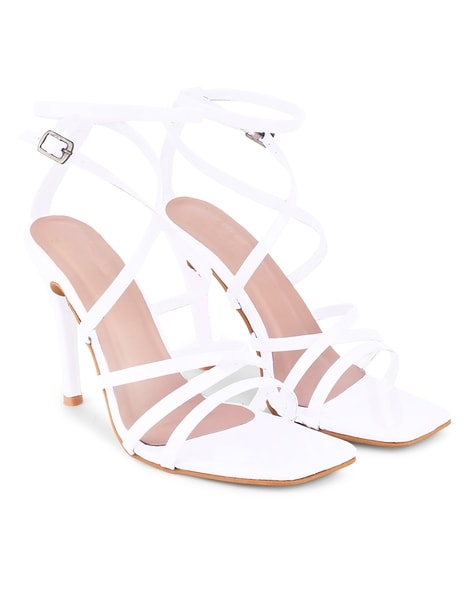 Buy online White Ankle Strap Heels from heels for Women by Truffle  Collection for ₹1050 at 70% off | 2024 Limeroad.com