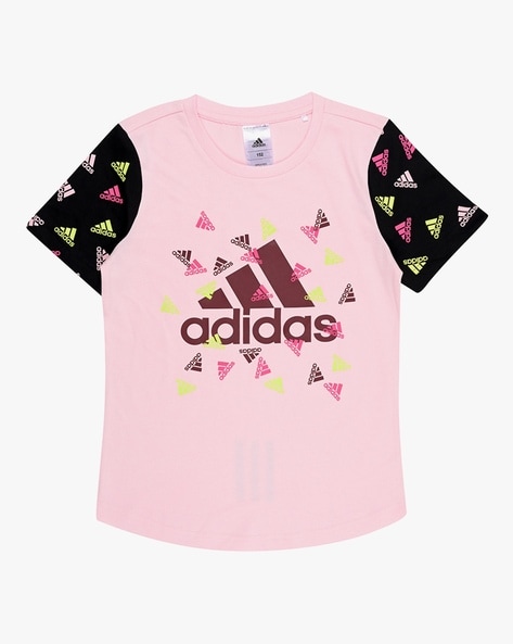 Adidas Kids Logo Print Round-Neck T-Shirt