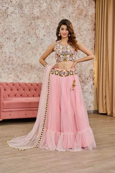 Buy Thread Pink Lehenga Choli Online : 141643 - Lehenga Choli