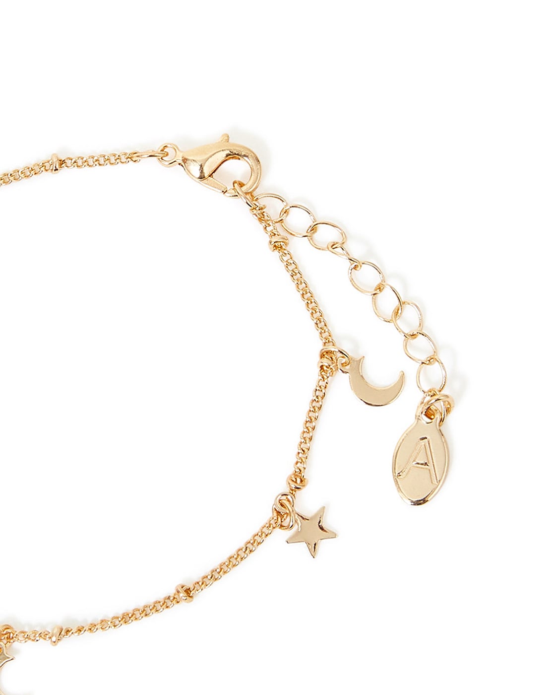 Amazon.com: 14K Yellow Gold Triple Link Charm Bracelet: Clothing, Shoes &  Jewelry