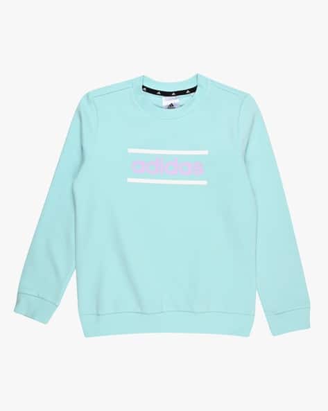 Buy Semi Flash Aqua Blue Sweatshirts Hoodie for Girls by Adidas