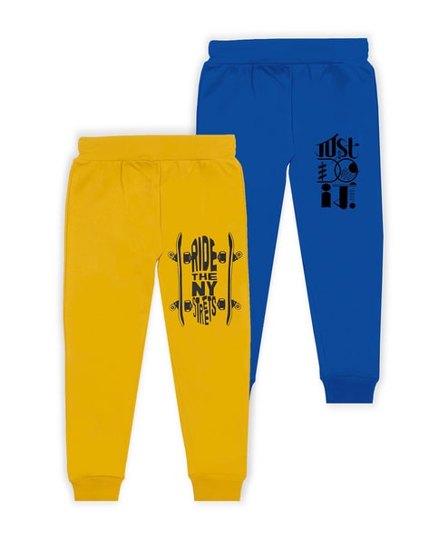 Yellow and blue track on sale pants