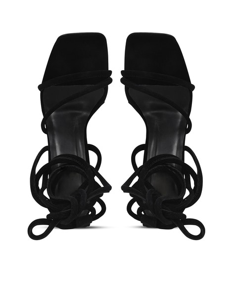 Women's Transparent Block Heel Sandals | Strappy & Stylish
