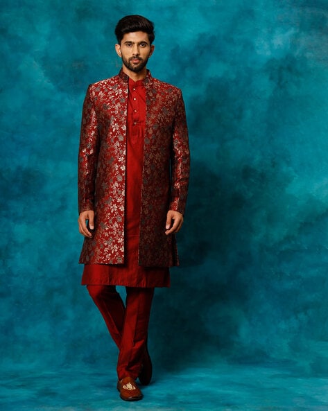 Maroon clearance sherwani designs