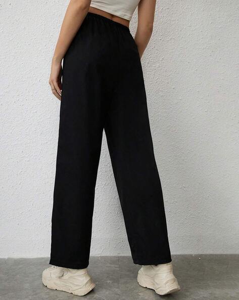 Flared Track Pants with Elasticated Drawstring Waist