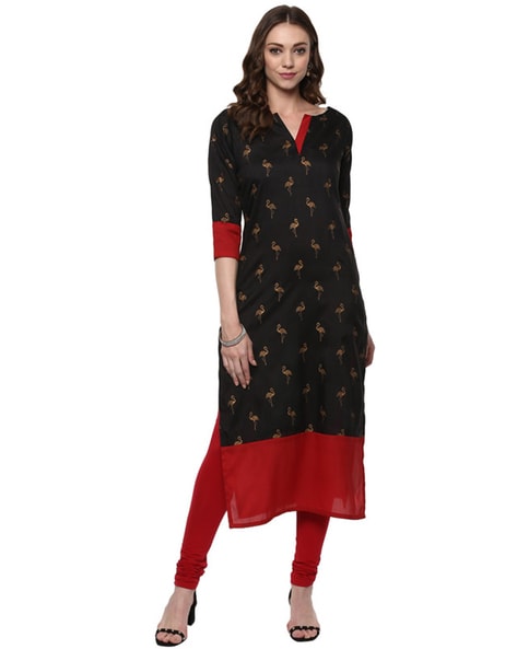 Ahalyaa Graphic Print Straight Kurta