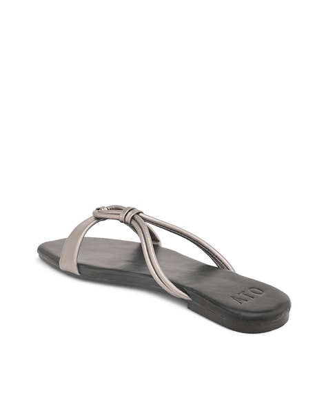 Buy Metallic Flat Sandals for Women by All Tabs Open Online Ajio