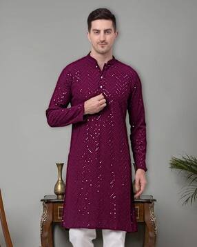 jompers Embellished Long Kurta with Mandarin Collar-picture-35