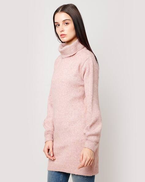 Relaxed Fit Turtleneck Longline Pullover