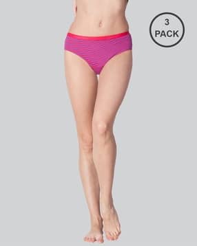 Pack of 3 Printed Hipsters with Elasticated Waistband - Assorted-image-22
