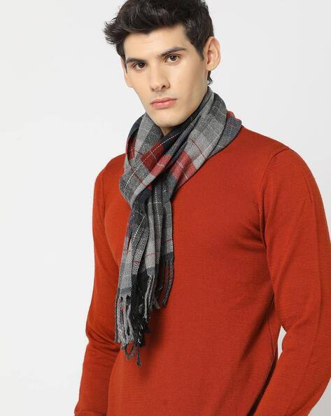 MATCHITT Men Checked Reversible Open Muffler