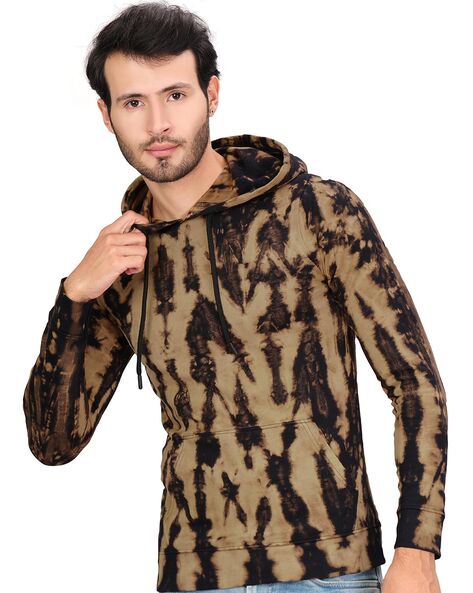 Men tiger print on sale hoodie