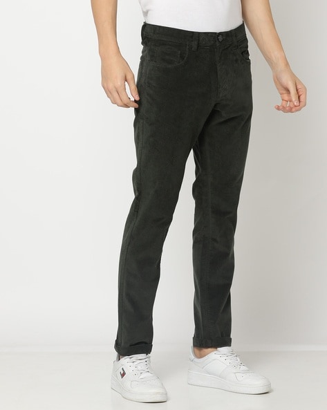 Buy Olive Brown Trousers & Pants for Men by NETPLAY Online