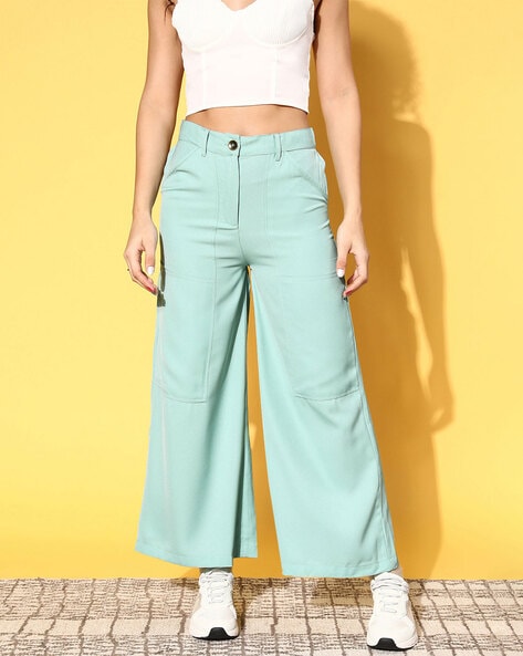 Half Elastic Waist Flare Leg Pants in Black - Retro, Indie and Unique  Fashion