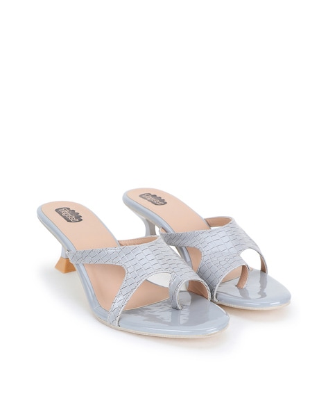 Grey sandals low online heel