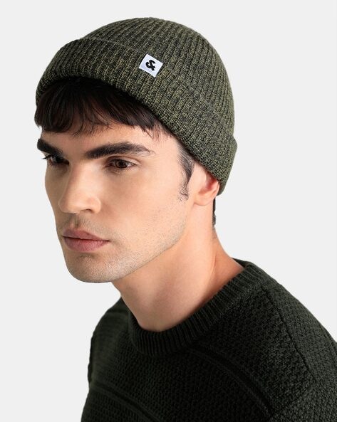 Mens green store beanie hat