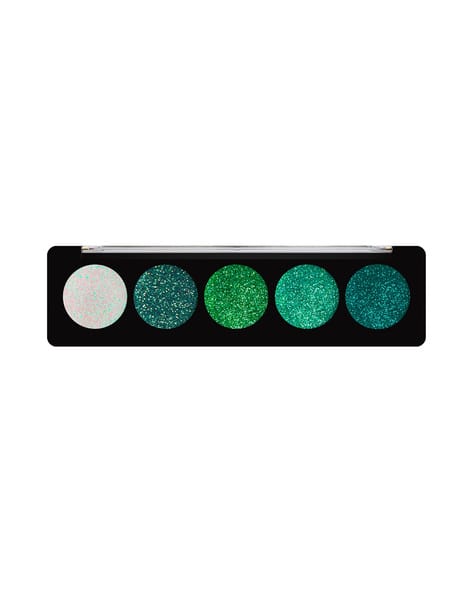 Profusion Cosmetics 5 Shade Glitter Eye Shadow Palette - Emerald Gems