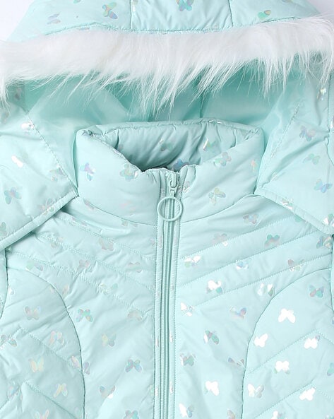 Girls green puffer on sale jacket