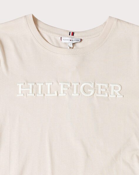 T-shirt Hilfiger Monotype slim fit, Beige