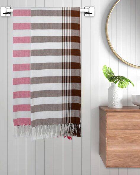 FABINALIV Set of 2 225 GSM Striped Bath Towels 59" x 29"