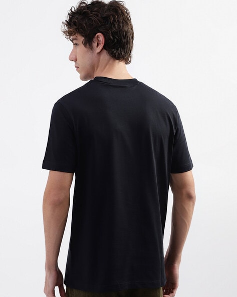 Plain black t shirt back clearance view