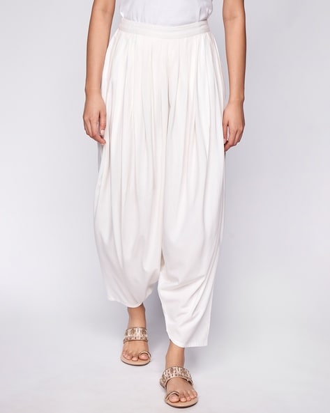 Embroidered Cotton Dhoti Pant in White | Dhoti pants, Designer dresses  elegant, Indian dress up