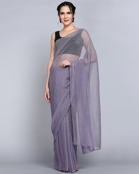 Dull Light Purple Plain Silk Saree – Sudathi