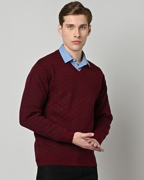 Duke Sweater With Button Sleeve Buy Wine Red Sweaters Cardigans