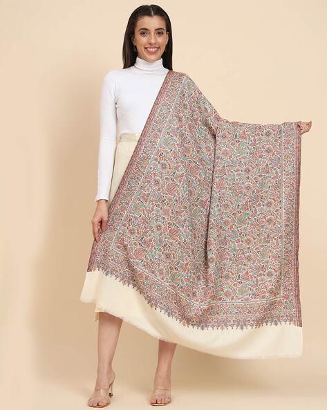 Women Woven Shawl with Fringes Price in India