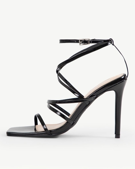 Patent strappy online heels