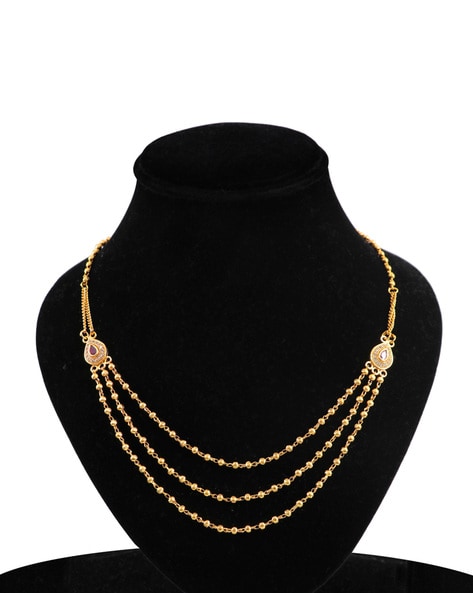 Gold three hot sale layer chain