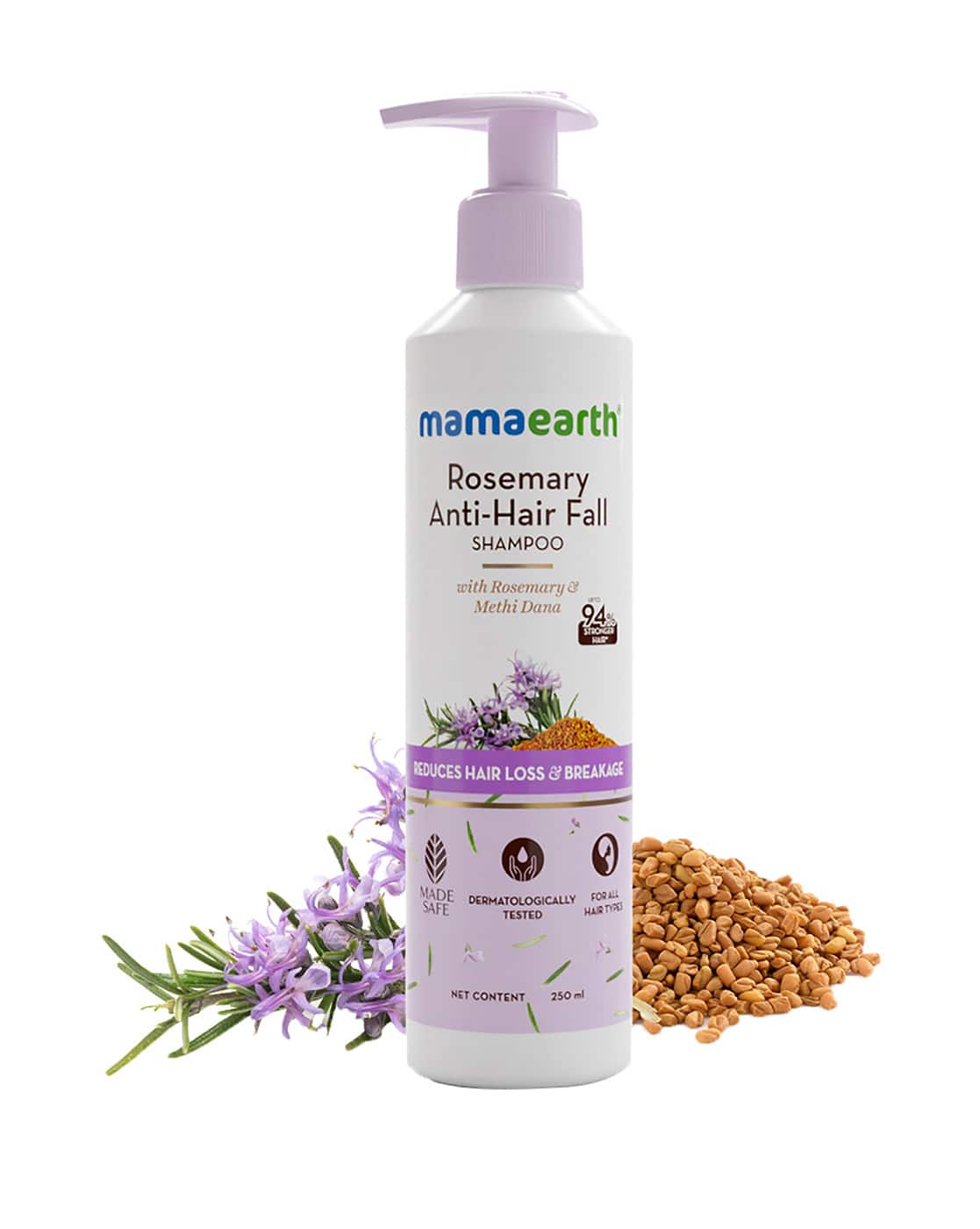 MAMAEARTH Rosemary Anti-Hair Fall Shampoo with Rosemary & Methi Dana