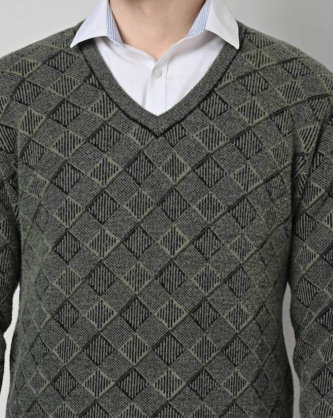 Ajio V Neck Cable Knit Jumper Mens Buy Brown Sweaters Cardigans