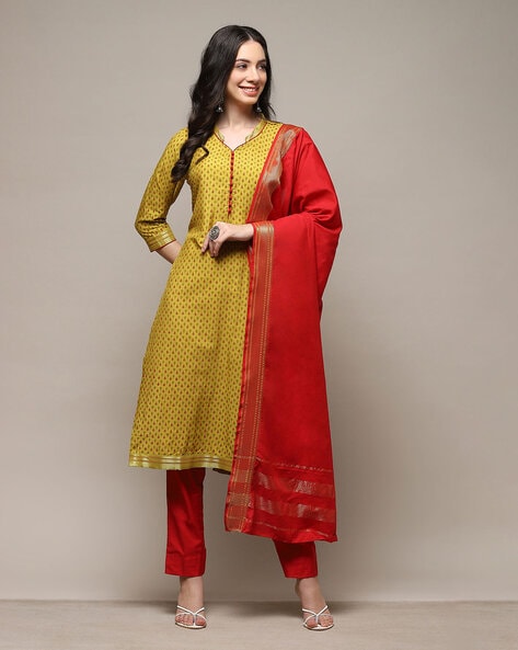 Buy Biba Grey Cotton Embroidered Unstitched Dress Material for Women Online  @ Tata CLiQ
