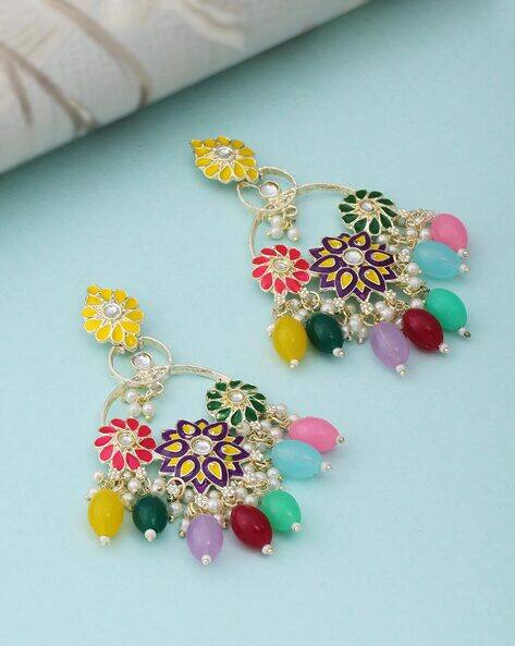 TRINK Stone-Studded Dangler Earrings