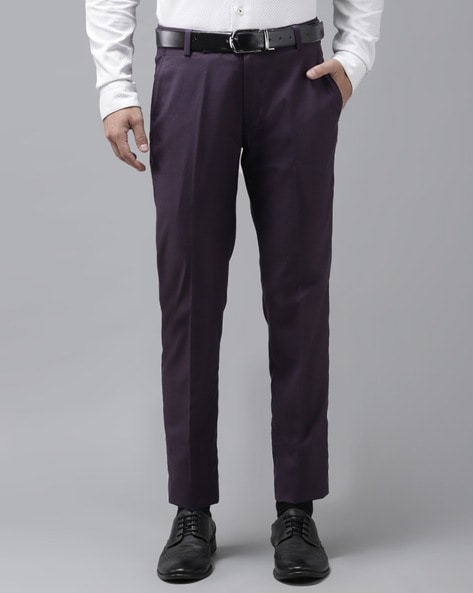 Stretch light purple slim fit Trousers