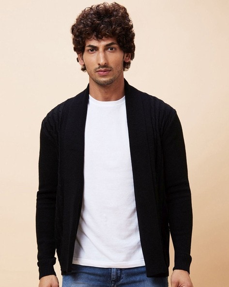 Mens open cardigan on sale sweaters