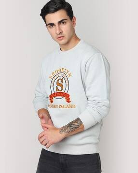 Embroidered Regular Fit Crew-Neck Sweatshirt-image-27