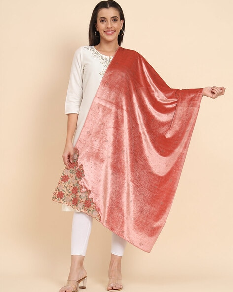 Embellished Shawl with Fringes Hem Price in India