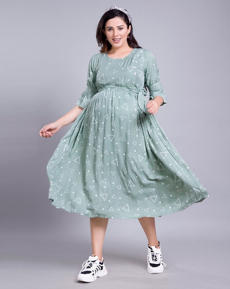 Women's Green A-Line Dresses & Jumpsuits