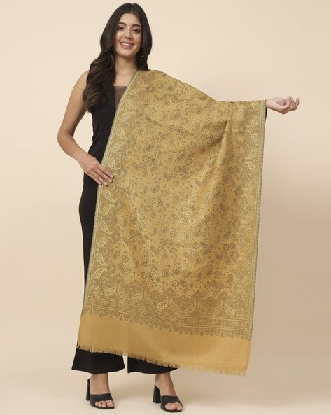 Paisley Print Shawl with Fringed Hem Price in India